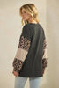 Heimish Oatmeal Leopard Color-block Long Sleeve Top