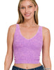 B Violet Two Way Ribbed Cropped Tank Top
