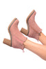 Corky’s Bite Me Bootie in Blush Faux Suede