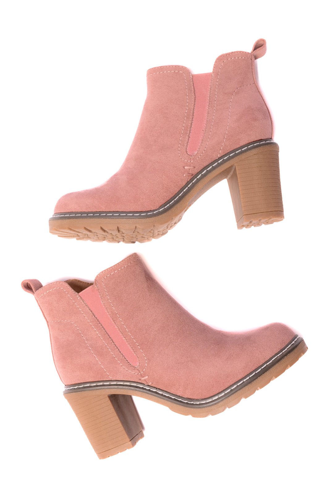 Corky’s Bite Me Bootie in Blush Faux Suede