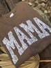 Brown Embroidered Mama Short Sleeve Graphic Tee