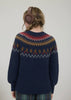 Navy Fair Isle Crew Neck Knit Sweater
