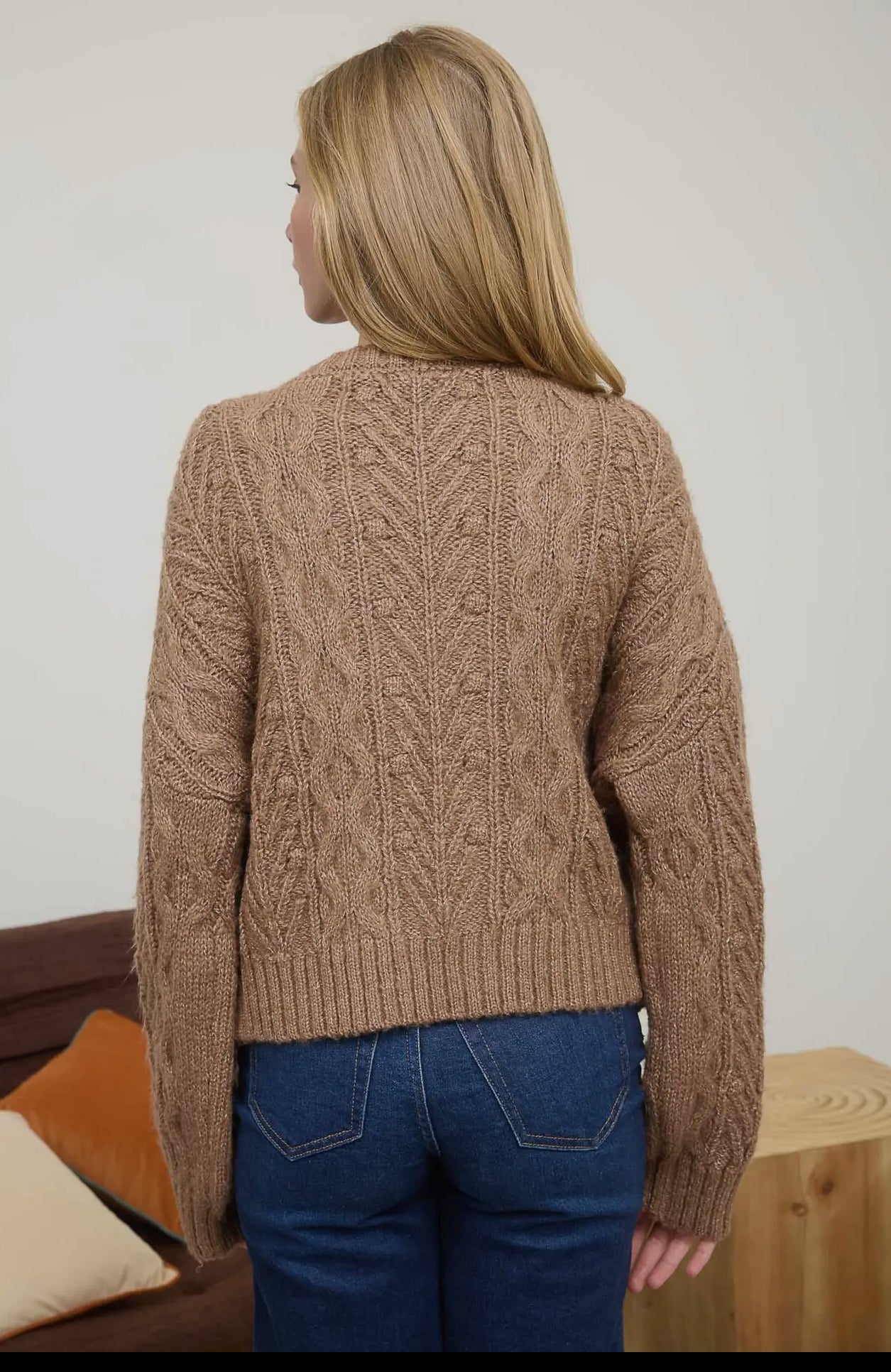 Mocha Front Bow Tie Cardigan