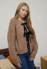 Mocha Front Bow Tie Cardigan