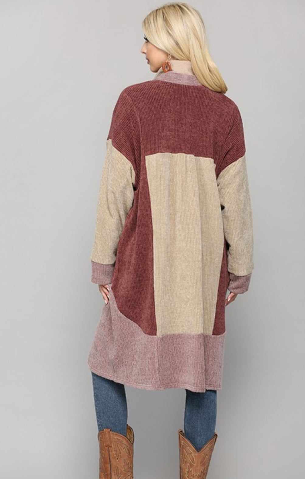 Soft Brushed Heavy Ribbed Color Block Cardigan - Grace Ann Faith Boutique - Official Online Boutique 