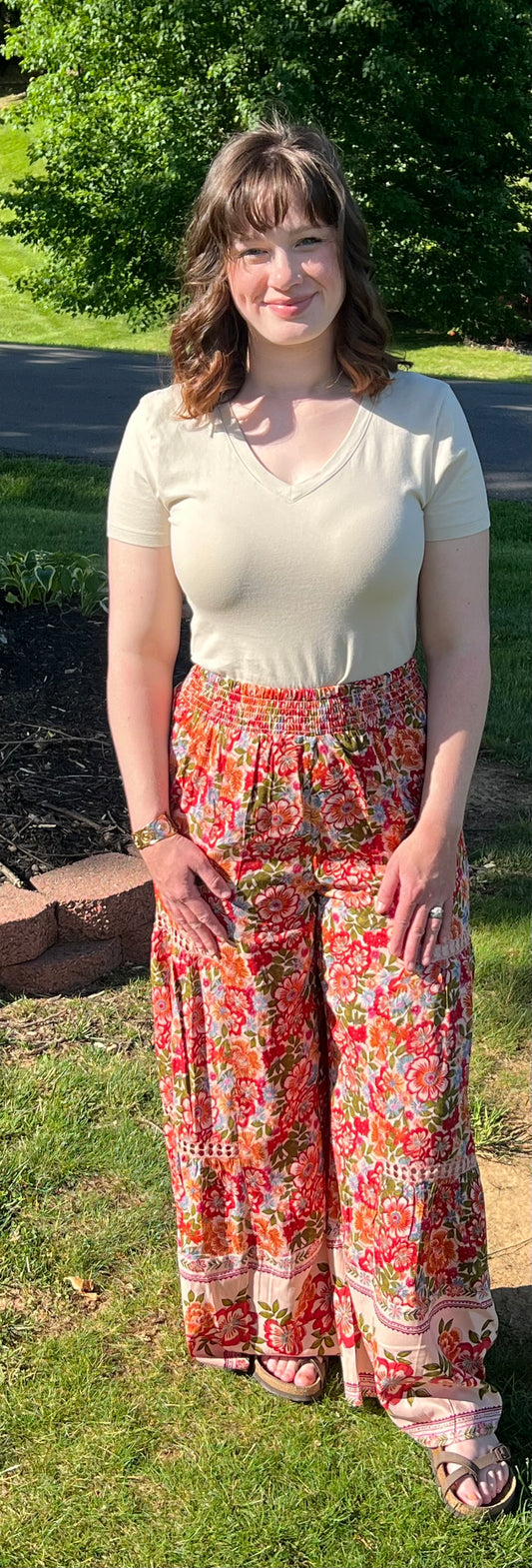 Angie Floral Wide Leg Pants
