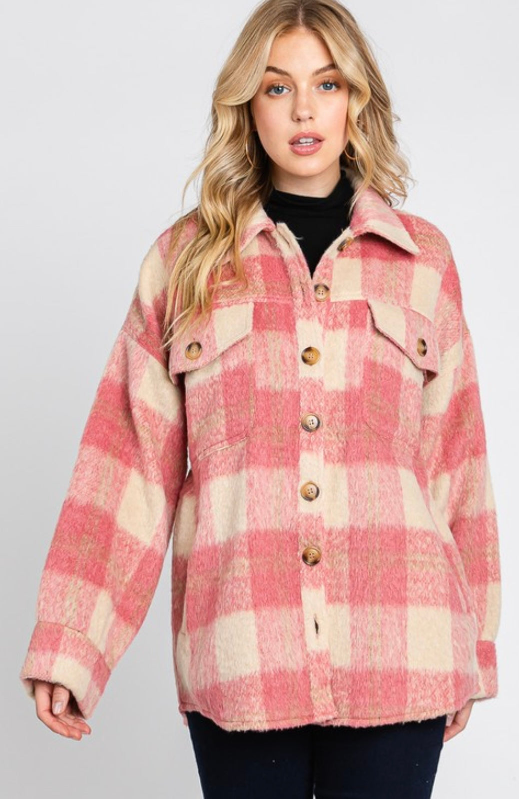 Brushed Plaid Jacket - Grace Ann Faith Boutique - Official Online Boutique 