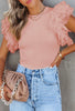 Pink Dotty Mesh Ruffle Sleeve Ribbed Knit Top - Grace Ann Faith Boutique - Official Online Boutique 