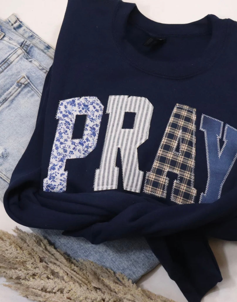 Navy Pray Sweatshirt