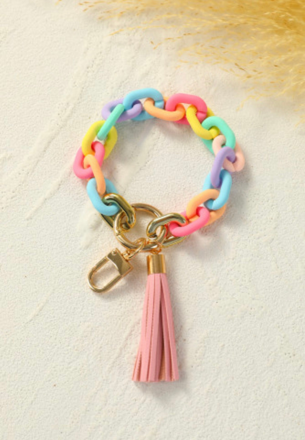 Multicolor Acrylic Bracelet Keychain with Tassel - Grace Ann Faith Boutique - Official Online Boutique 