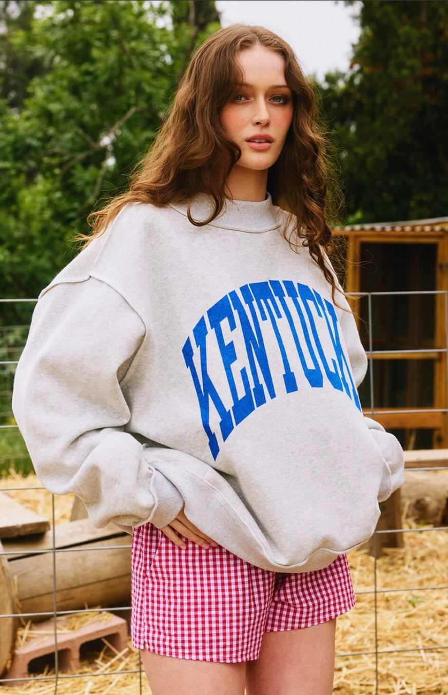 'Kentucky & Ky' Print Reversible Sweatshirt