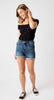 High Waist Tummy Control Vintage Wash Cuffed Shorts - Grace Ann Faith Boutique - Official Online Boutique 