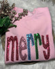 Pink Sequins Merry Sweatshirt