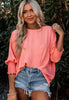 Pink Smocked Wrist Shift Top - Grace Ann Faith Boutique - Official Online Boutique 