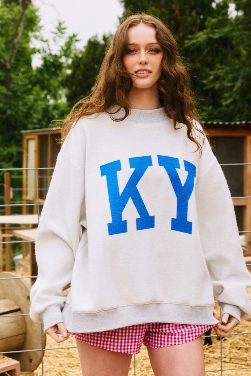 'Kentucky & Ky' Print Reversible Sweatshirt