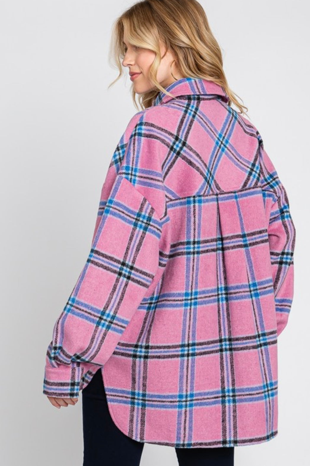 Oversize Plaid Flannel Shirt Jacket Shacket - Grace Ann Faith Boutique - Official Online Boutique 