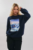 LE LIS Collection Long Sleeve Crew Neck Snow Ski Mountain Graphic Sweatshirt