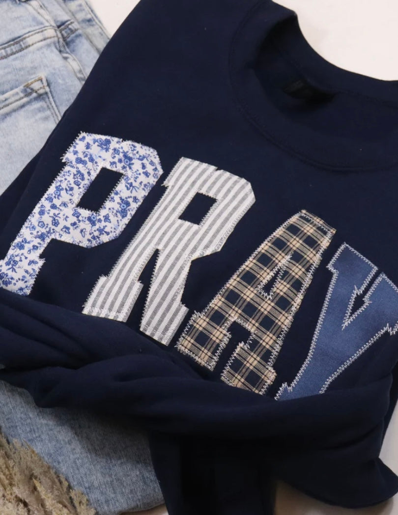 Navy Pray Sweatshirt