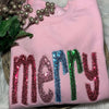 Pink Sequins Merry Sweatshirt