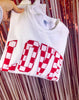 Red Checkered Embroidered Love Sweatshirt