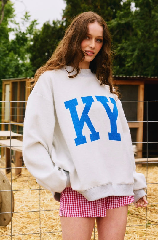 'Kentucky & Ky' Print Reversible Sweatshirt