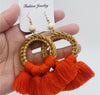 Fringed Earrings Handmade Rattan Ladies Jewelry-Orange - Grace Ann Faith Boutique - Official Online Boutique 