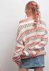 Fuschia Multicolor Knit Pullover Sweater