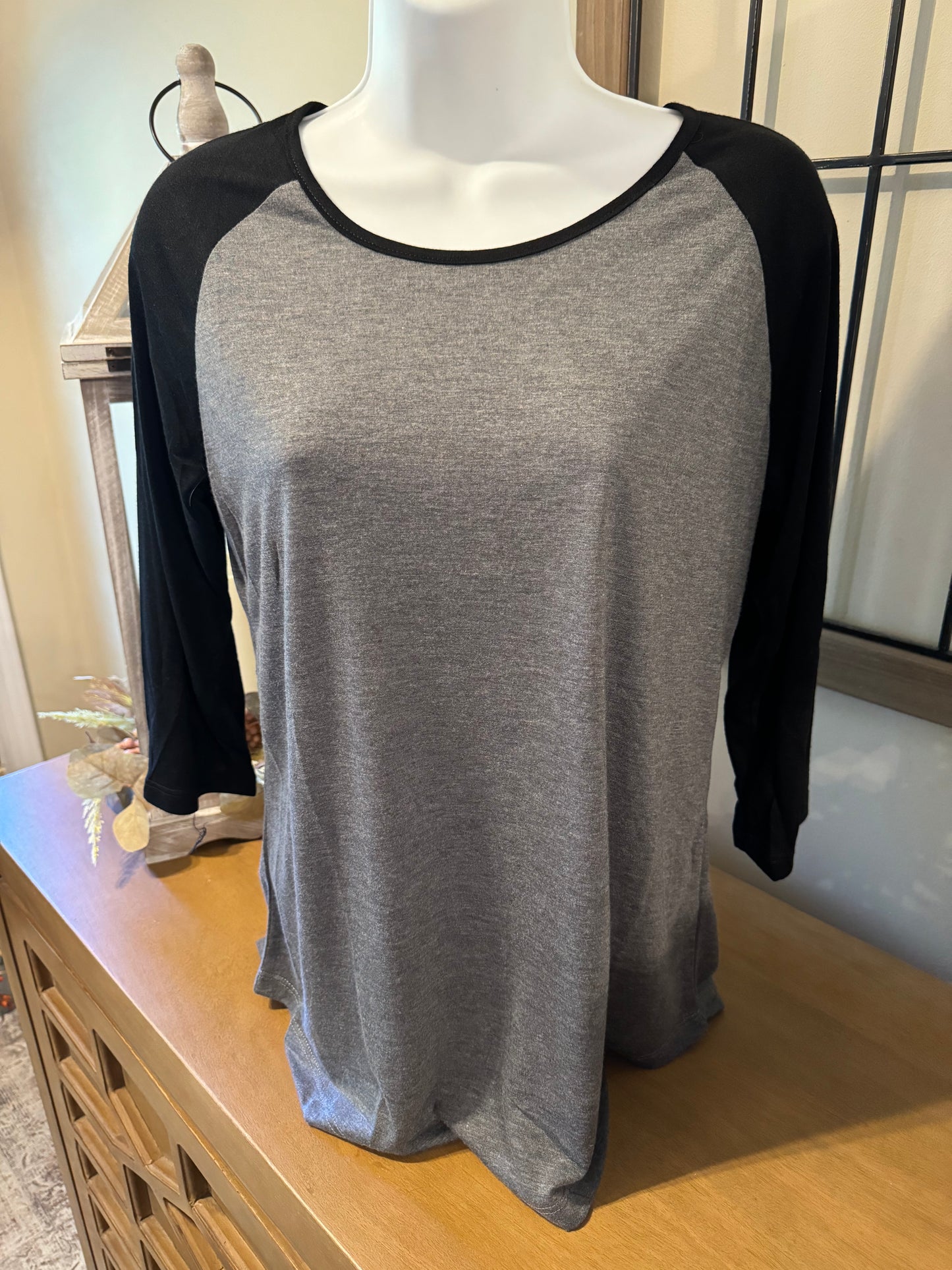 Grey Raglan With Black Sleeves