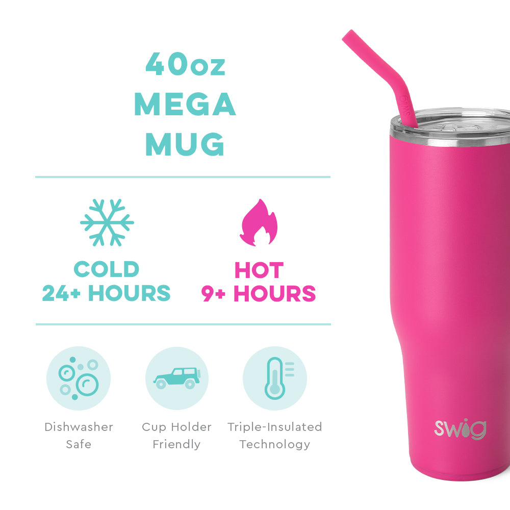 Swig Hot Pink Mega Mug (40oz) - Grace Ann Faith Boutique - Official Online Boutique 