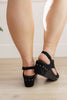 Corky’s Walk This Way Wedge Sandals in Black Suede