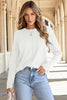 Chicory Coffee Solid Exposed Seam Crew Neck Long Sleeve Top