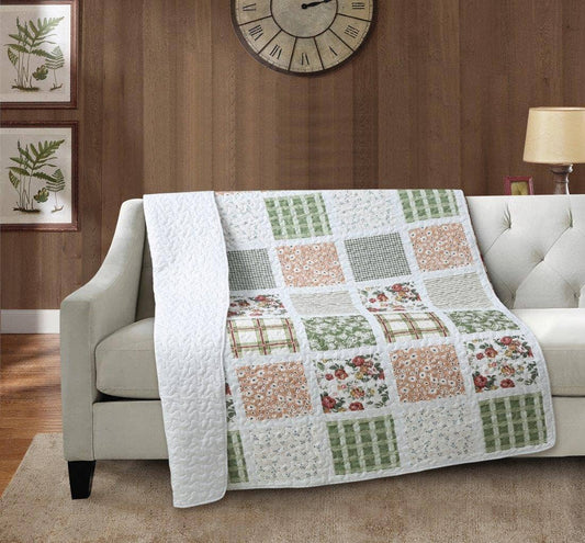 “Earth Tones"  Quilted Throw Blanket 50"x60"