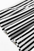 Black Stripe Elastic High Waist Pocketed Loose Pants