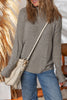 Gray Morn Ribbed High Neck Knitted Pullover Top