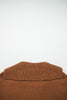 Chestnut Collared V Neck Ribbed Edge Sweater