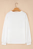 White HOLLY JOLLY Embroidered Graphic Pullover Sweatshirt