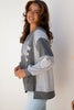 Dark Grey LOVE Graphic Exposed Seam Patchwork Uneven Hem Chic Sweatshirt