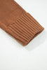 Chestnut Collared V Neck Ribbed Edge Sweater