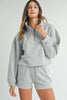 Women Stand Neck Zipped Sweatshirt and Shorts Set