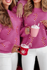 Sachet Pink Christmas Candy Cane Holiday Drop Shoulder Sweater