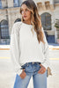 Chestnut Lace Long Sleeve Textured Pullover