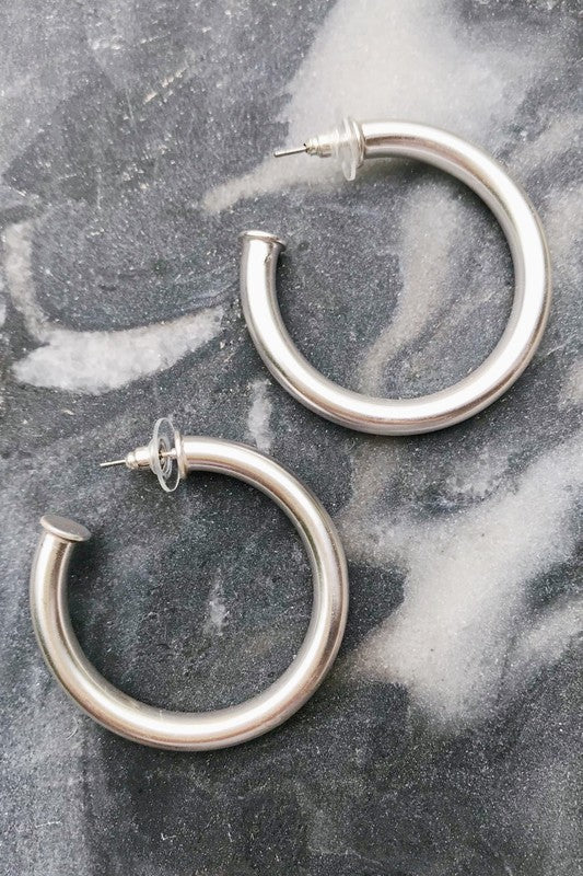 Upper Class Taste Hoop Earrings, Small Silver - Grace Ann Faith Boutique - Official Online Boutique 