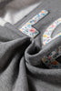 Dark Grey LOVE Graphic Exposed Seam Patchwork Uneven Hem Chic Sweatshirt
