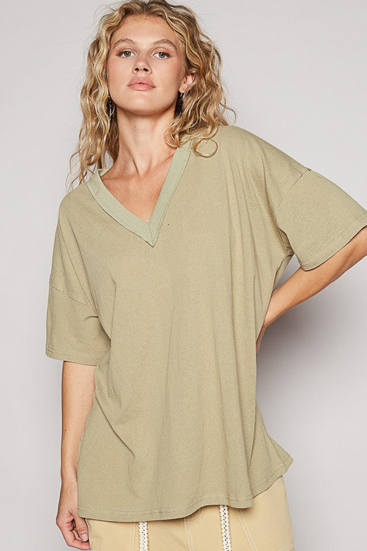 POL V-Neck Half Sleeve T-Shirt