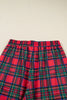 Red Plaid Mama Graphic Christmas Holiday Crewneck Pullover and Pants Two Piece Lounge Set