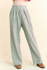 Davi & Dani Rhinestone Elastic Waist Wide Leg Pants