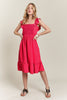 ADORA Smocked Square Neck Ruffled Cap Sleeve Dress