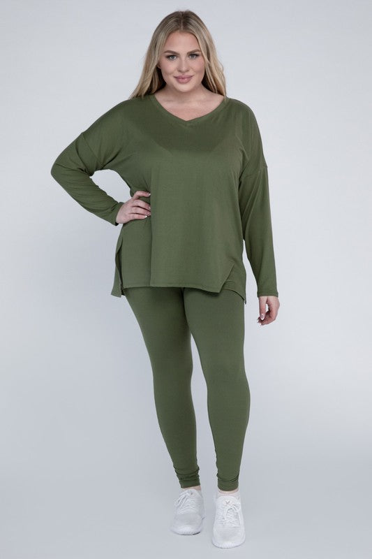 Plus Brushed DTY Microfiber Loungewear Set - Grace Ann Faith Boutique - Official Online Boutique 