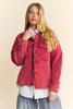 Davi & Dani Quilted Button Down Shacket with Chest Pockets