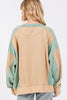 SAGE + FIG Color Block Round Neck Sweatshirt